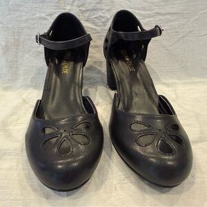 Black Block Heel Mary Jane Shoes